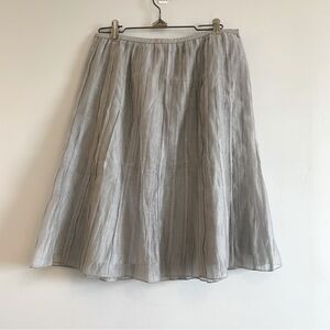 NIC+ZOE Batiste Flirt Lined Semi Sheer Pleated Skirt Grey Ash